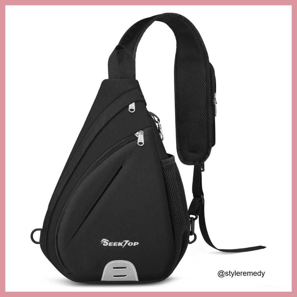 Anti-Theft RFID Blocking Waterproof 400D Nylon Crossbody Sling Backpack